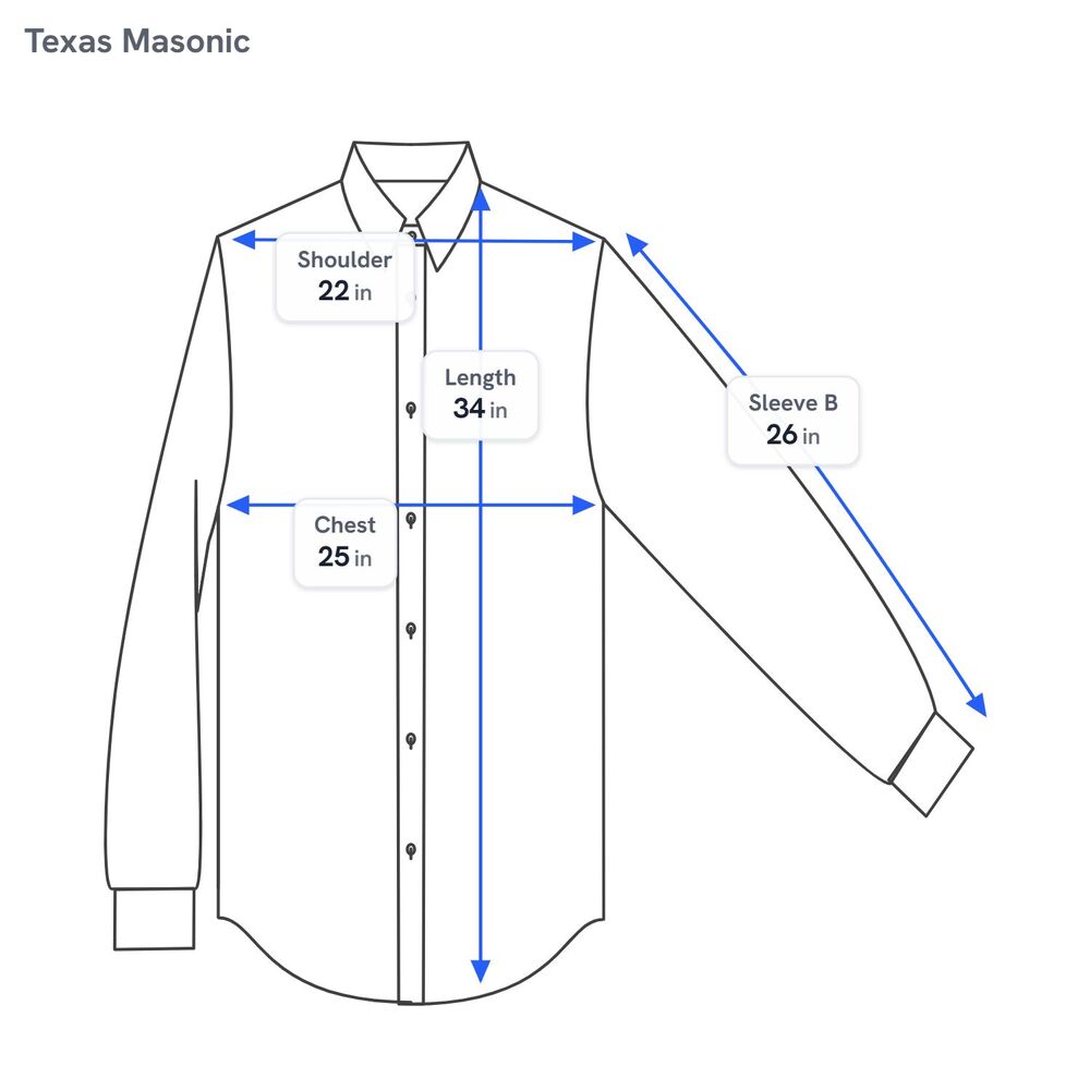 Free Masons Masonic G Compass Texas Denim Long Sleeve Shirt Mens XL - Picture 8 of 8